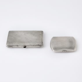 Russian Silver Cigarette Case; Together with a Continental 800 Silver Cigarette Case