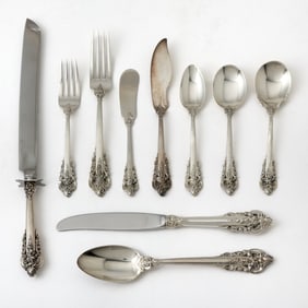 Wallace Sterling Silver 'Grand Baroque' Pattern Part Flatware Service