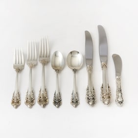 Wallace Sterling Silver "Grand Baroque" Pattern Flatware Service