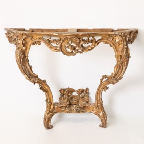 Louis XV Two-Legged Giltwood Console