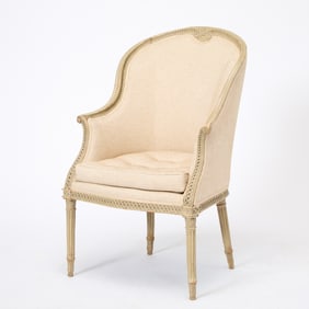 Louis XVI Painted Wood Bergere