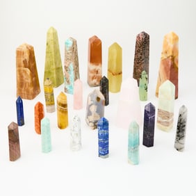 Group of Specimen Hard-Stone Obelisks