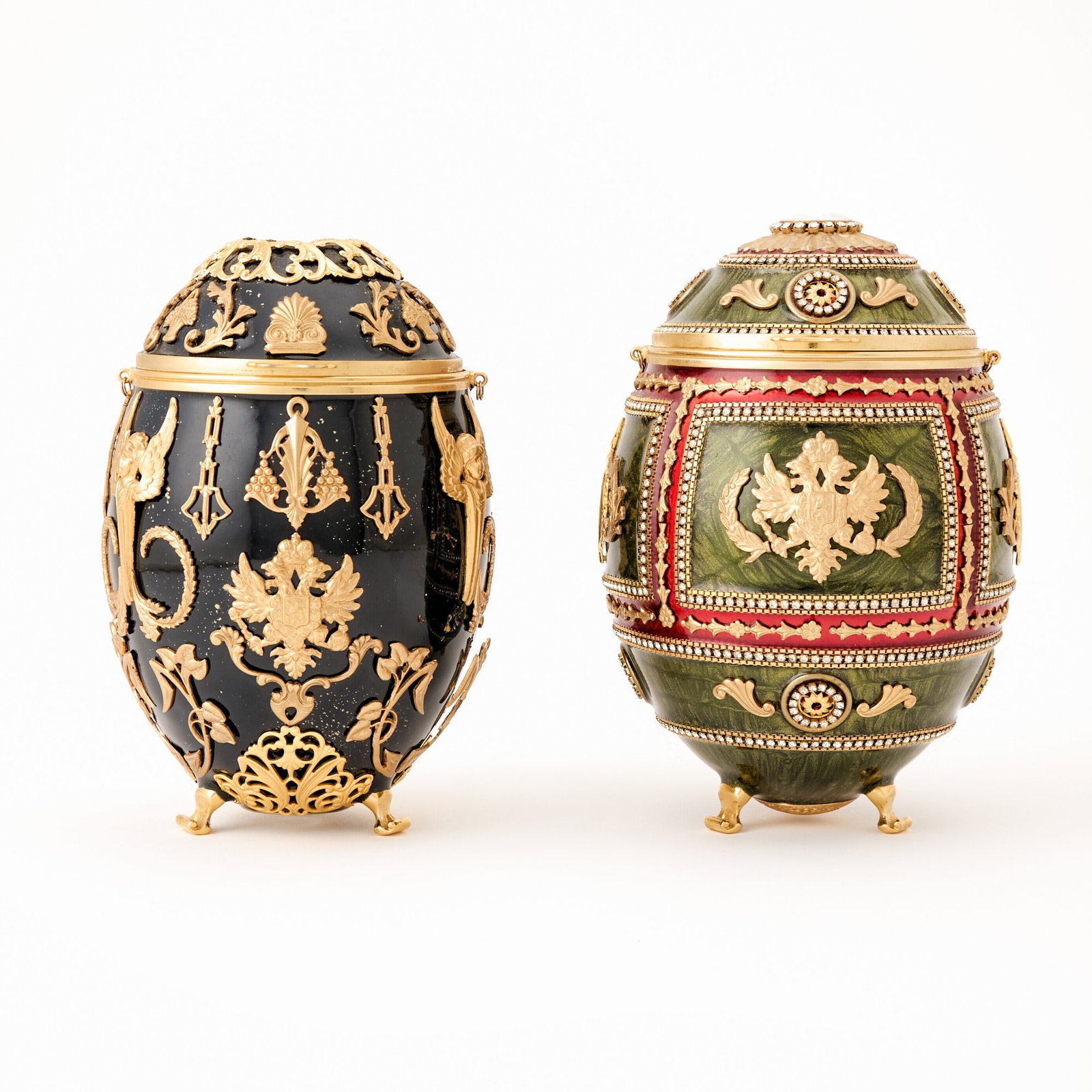 Two Vivian Alexander Fabergé Style Enameled and 'Jeweled' Eggs (1 of 11)