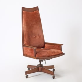Upholstered Walnut Executive Armchair