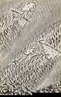 Abraham Walkowitz: Russian/American, 1878-1965 Untitled (New York Abstraction), 1917 Signed and dated A. Walkowitz 1917 (ll) Ink on paper 10 1/2 x 6 3/4 inches (26.7 x 17.1 cm) Provenance: (Possibly) Gallery Gertrude