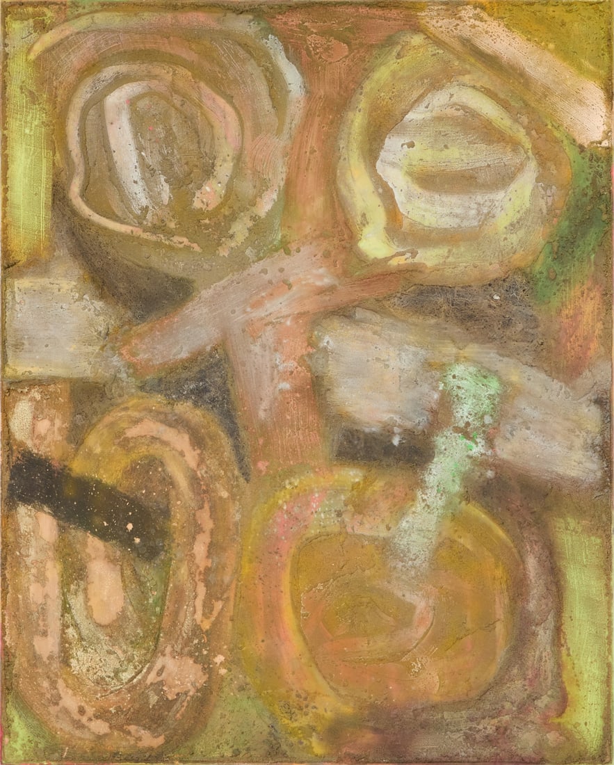 Bill Jensen: American, b. 1945Donidra, 1972Signed and dated Bill Jensen 1972 on the reverse; dated 1972 and inscribed as titled on the stretcherOil and sand on canvas96 x 77 inches (243.8 x 195.6 cm)Unfr