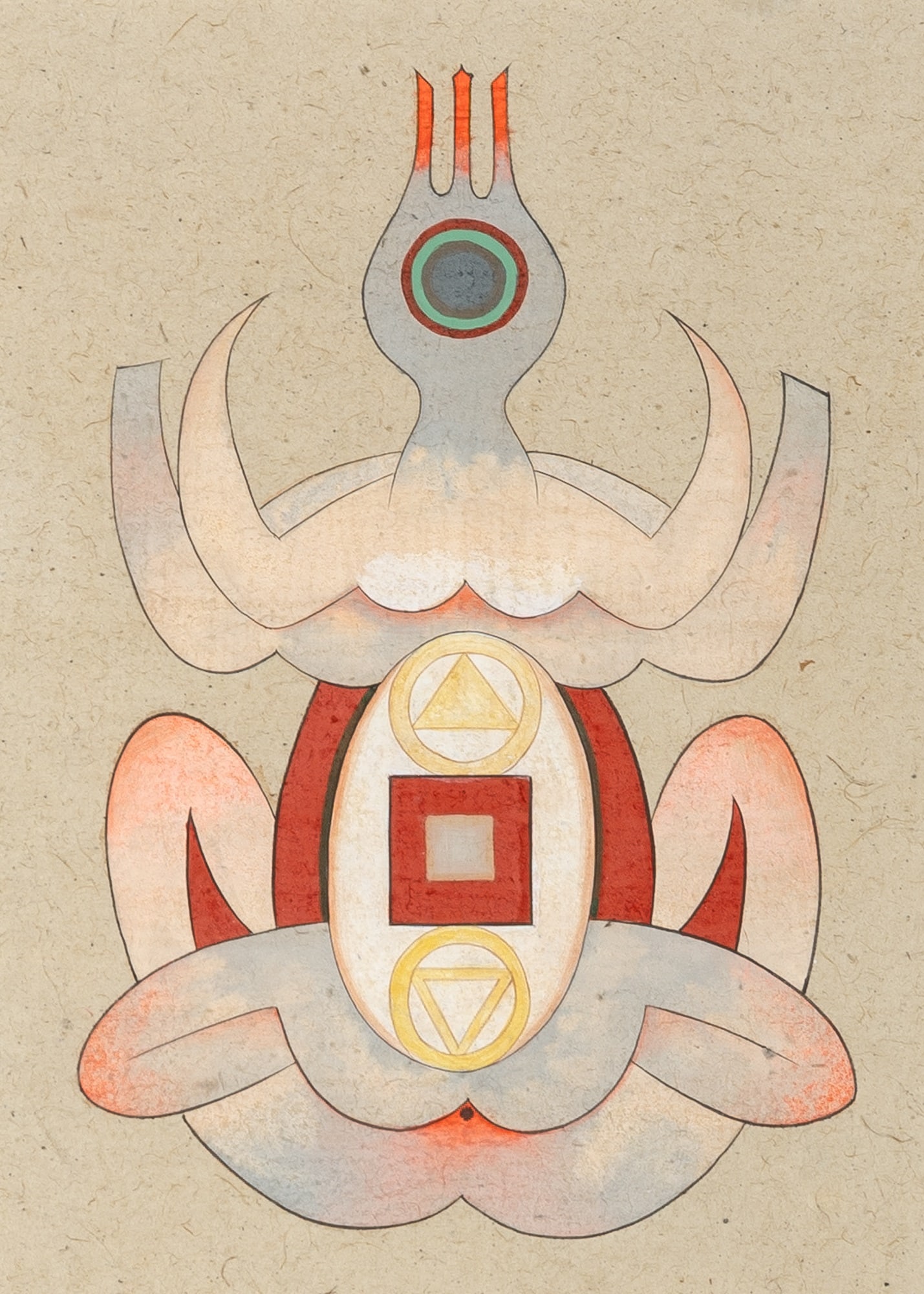 Gulam Rasool Santosh: Indian, 1929-1997UntitledMixed media with watercolor and ink on paper8 1/4 x 5 1/2 inches (21 x 14 cm) (Framed 11 1/2 x 9 5/8 inches) In overall good condition. H