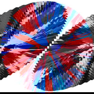 Damien Hirst: British, b. 1964Spin Painting, Requiem at the Pinchuk Art Centre, Ukraine, 2009Stamped with artist's studio insignia and signature on the versoAcrylic on paper20 1/2 x 20 1/2 inches (52 x 52cm)Unframe