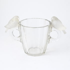 R. Lalique Molded Glass 'Deux Pigeons' Vase