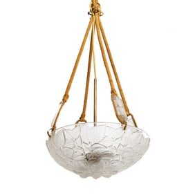 R. Lalique Molded Glass 'Charmes' Plafonnier