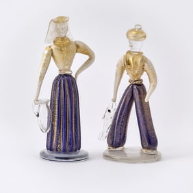 Two Ercole Barovier Murano Glass Figures