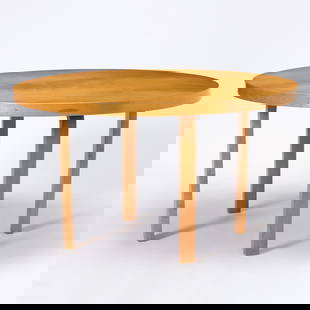 Alvar Aalto Birch and Plywood "L-Leg" Dining Table: 1930s Height 29 1/8 inches, diameter 49 1/2 inches. Provenance: Wright, Chicago, May 18, 2003, lot 244.
