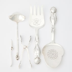 Pair of Georg Jensen Sterling Silver Fish Servers