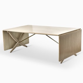 Hans Wegner for Andreas Tuck Grey Stained Oak Model No. AT 314 Drop Leaf Dining Table