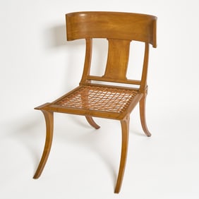 After T.H. Robsjohn-Gibbings for Sardis Walnut “Klismos” Side Chair