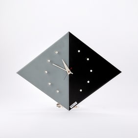 George Nelson & Associates Enameled Steel and Lacquered Wood Kite Wall Clock