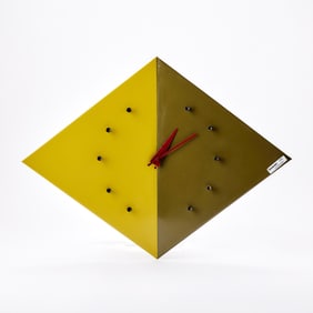 George Nelson & Associates Enameled Steel and Lacquered Wood Kite Wall Clock