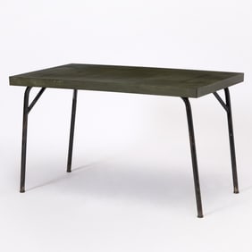 René Herbst Dark Green Bakelite and Metal Dining Table