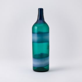 Fulvio Bianconi for Venini Murano Blown Glass 'Fasce Orizzontale' Bottle