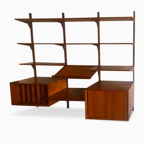 Poul Cadovius Teak Modular Three Bay Wall Unit