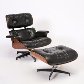 Charles & Ray Eames for Herman Miller Rosewood and Leather No. 670 Lounge Chair and No. 671 Ottoman