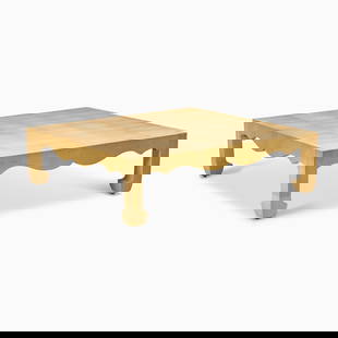 Karl Springer Style Shagreen Coffee Table: Height 17 1/4 inches, 60 inches, square.