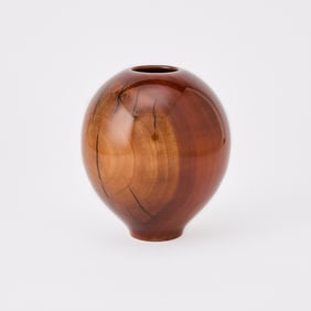 Philip Moulthrop Turned Wild Cherry Globular Vessel
