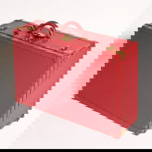 Louis Vuitton Epi Alzer 70 Red Tone Suitcase: Interior in red alcantara with one removable tray. Height 8 1/2 inches, width 28 inches, depth 18 3/4 inches.  clean interior
