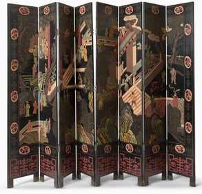Chinese Eight Panel Screen 20th Century