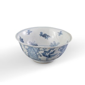 Chinese Export Blue and White Porcelain Bowl Ming Dynasty