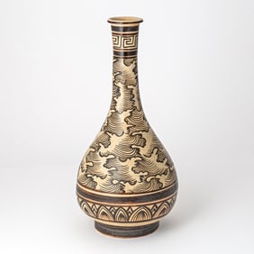Chinese Cizhou Pottery Vase Yuan Dynasty or Later