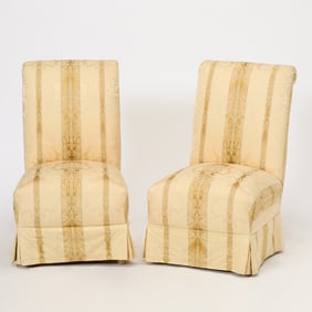 Pair of Upholstered Slipper Chairs