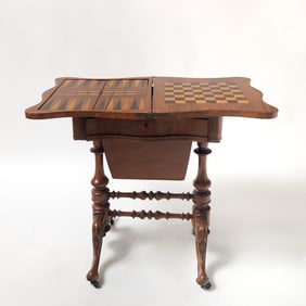 Victorian Inlaid Burlwood Work Table