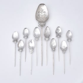 Ten Spanish Colonial Silver Tupu Shawl Pins
