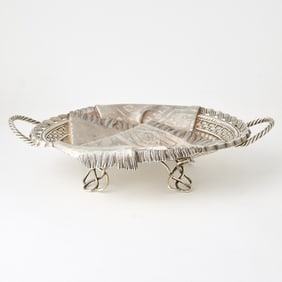 Russian Style Silver Trompe l’oeil Two-Handled Basket
