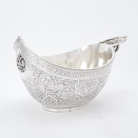 Large Russian Style Silver Plated Presentation Kovsh