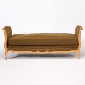 Louis XV Style Upholstered Oak Daybed