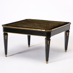 Louis XVI Style Gilt-Metal Mounted Ebonized Low Table