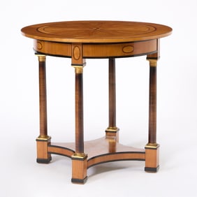Empire Gilt-Bronze Mounted Inlaid Walnut Center Table