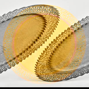 Tiffany Studios Gilt-Bronze Plate: Pattern no. 1737. Diameter 9 inches.