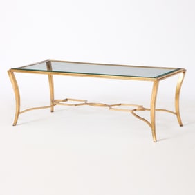 Gilt-Iron and Glass Low Table