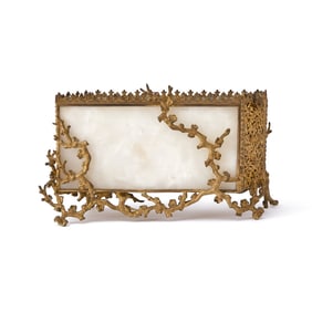 Japonesque Onyx and Bronze Letter Holder/Jardinière