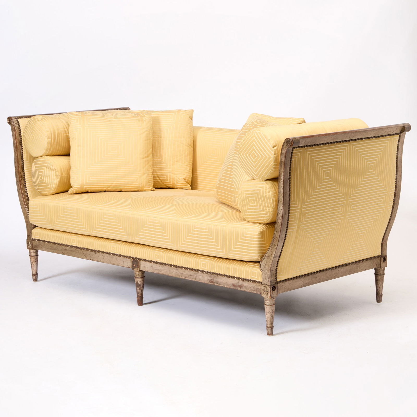 Directoire Style Silvered-Giltwood Day Bed: Mid-20th Century Height 37 1/2 inches, width 7 feet, depth 36 inches. Private Collection, New York 2007