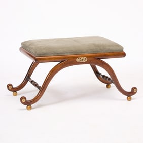 Continental Upholstered Elm Tabouret