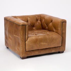 Leather Upholstered Club Chair