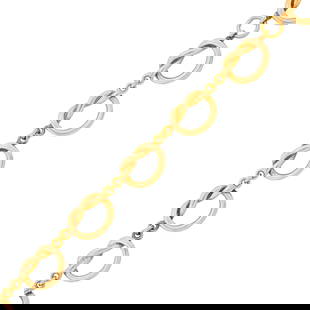 Cartier Gold Twisted Link Bracelet: 14 kt., signed Cartier, ap. 17 dwts. Length 7 1/4 inches.  Normal wear, minor scratches. Width 1/2 inch.
