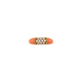 Van Cleef & Arpels Gold, Coral and Diamond 'Philippine' Ring, France