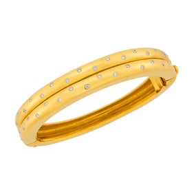 Convertible Gold, Sapphire and Diamond Bangle Bracelet