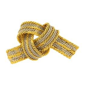 Tiffany and Co. Two-Color Gold Bow Brooch