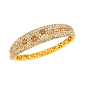 Robert Coin Gold and Colored Diamond Bangle Bracelet